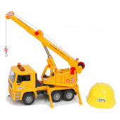 Bruder Man TGA kranbil med skyddshjälm Bruder Man TGA kranbil med skyddshjälm