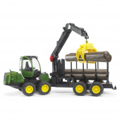 Bruder John Deere 1210E Skotare med 4 timmerstockar och greppare Bruder John Deere 1210E Skotare med 4 timmerstockar och greppare