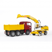 Bruder MAN TGA Lastbil + Liebherr grävmaskin Bruder MAN TGA Lastbil + Liebherr grävmaskin