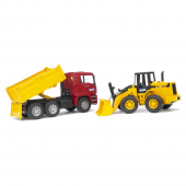 Bruder MAN TGA Lastbil med Grävmaskin FR 130 Bruder MAN TGA Lastbil med Grävmaskin FR 130
