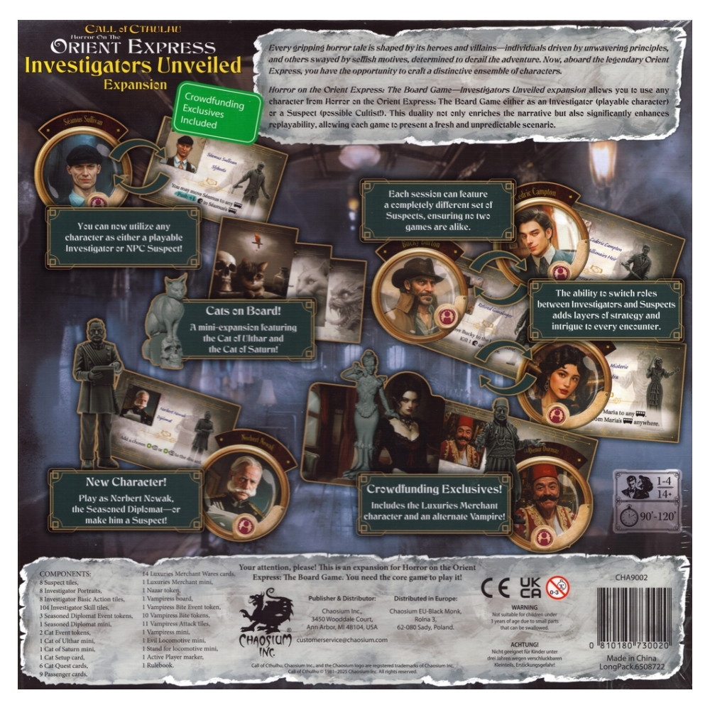 Horror on the Orient Express: Investigators Unveiled Expansion