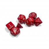 Dice Set 7 Opaque Red/White Dice Set 7 Opaque Red/White