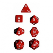 Dice Set 7 Opaque Red/White