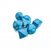 Dice Set 7 Opaque Light Blue/White Dice Set 7 Opaque Light Blue/White
