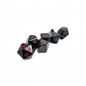 Dice Set 7 Opaque Black/Red Dice Set 7 Opaque Black/Red