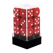 Dice Set D6 Opaque Red/White 16 mm