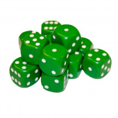 Dice Set D6 Opaque Green/White 16 mm Dice Set D6 Opaque Green/White 16 mm