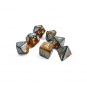 Dice Set 7 Gemini Copper-Steel/White Dice Set 7 Gemini Copper-Steel/White