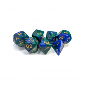 Dice Set 7 Gemini Blue-Green/Gold Dice Set 7 Gemini Blue-Green/Gold