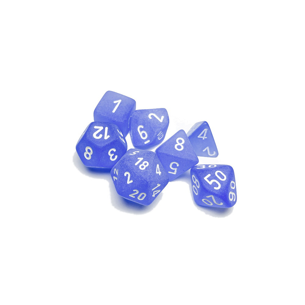 Dice Set 7 Frost Blue/White