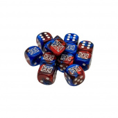 Dice Set D6 Gemini Blue-Red/White 16 mm - Great Britain War Dice Dice Set D6 Gemini Blue-Red/White 16 mm - Great Britain War Dice