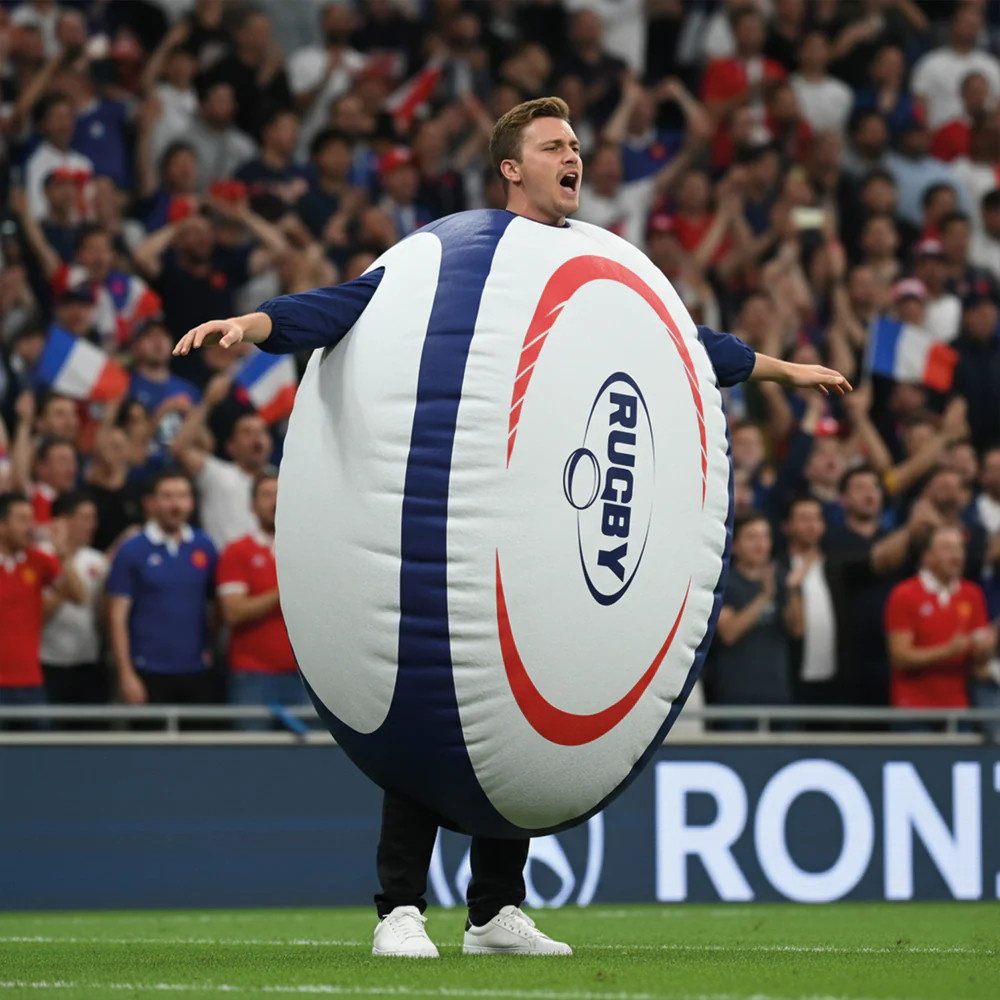 Uppblåsbar Maskeraddräkt Rugbyboll