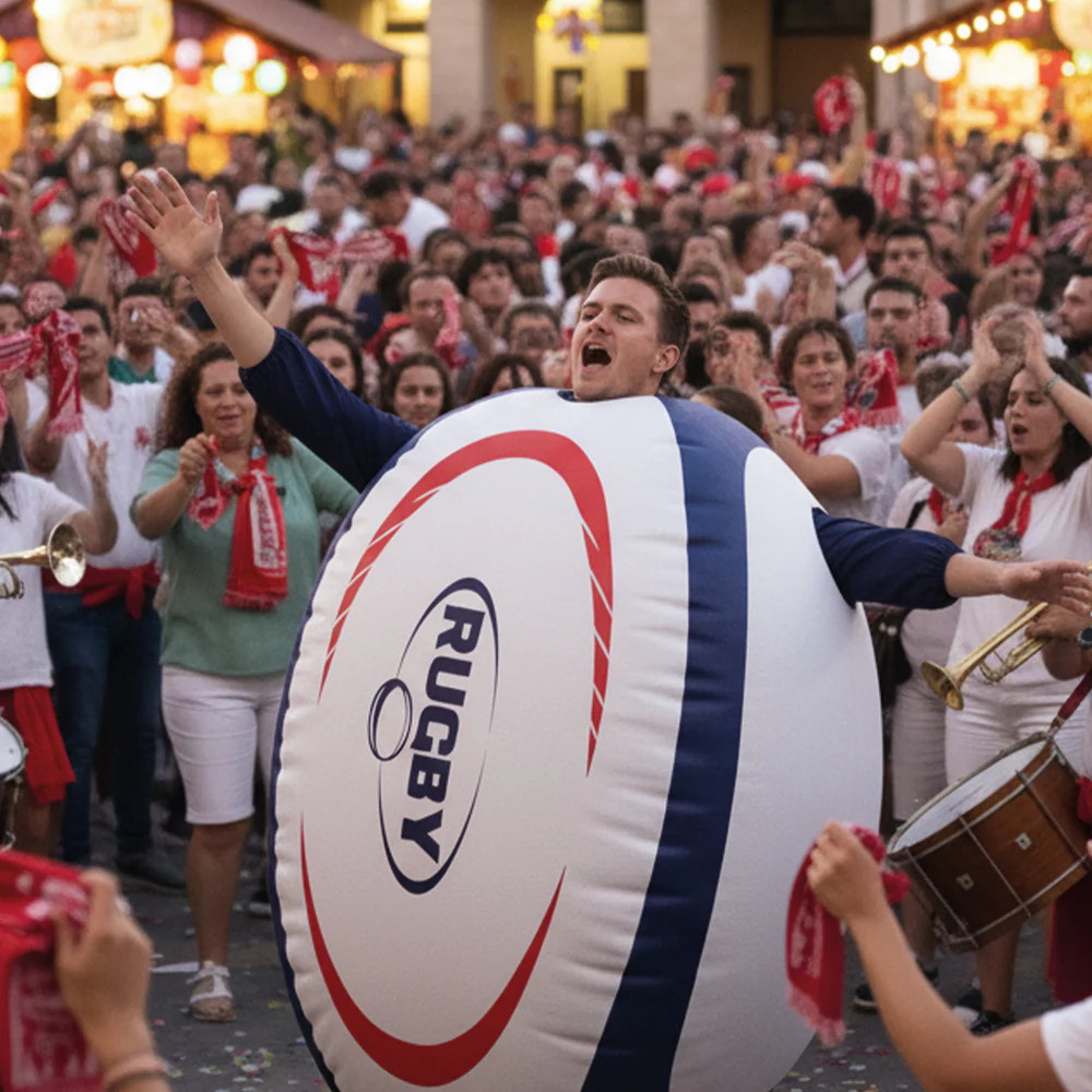 Uppblåsbar Maskeraddräkt Rugbyboll