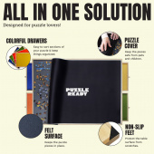 Pusselbräda med lådor och täckmatta Pusselbräda med lådor och täckmatta