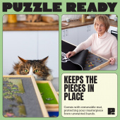 Pusselbräda med lådor och täckmatta Pusselbräda med lådor och täckmatta