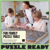 Pusselbräda med lådor och täckmatta Pusselbräda med lådor och täckmatta