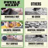 Pusselbräda med lådor och täckmatta Pusselbräda med lådor och täckmatta