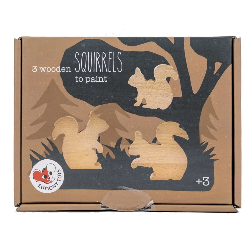 Träfigurer För Målning - Ekorrsfamilj