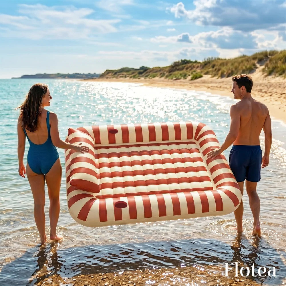 Flotea® XXL Badmadrass – Beige och Terrakotta