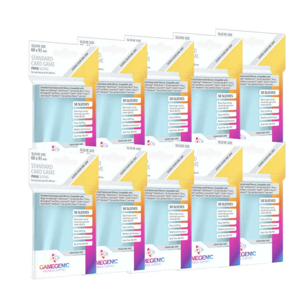 GameGenic Prime Sleeves Clear 64 x 89 mm 10 pack
