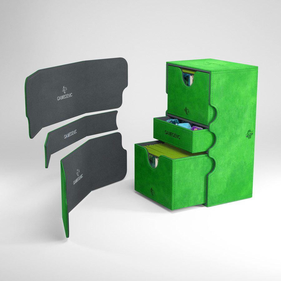 GameGenic Stronghold 200+ Convertible Deck Box (Green)