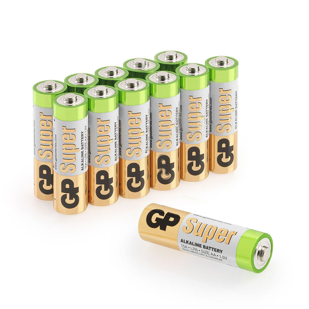 GP Super Alkaline AA-batteri, 15A/LR6, 12-pack