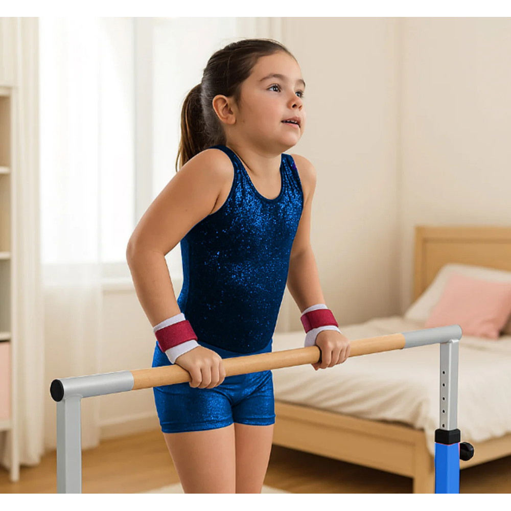 Horisontell gymnastik stång blå