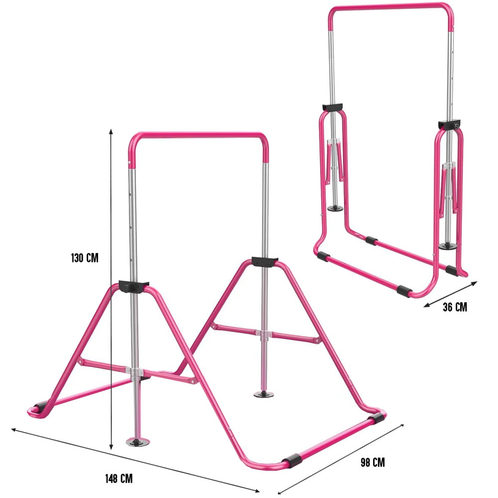 Hopfällbar Gymnastikstång För Barn, Rosa