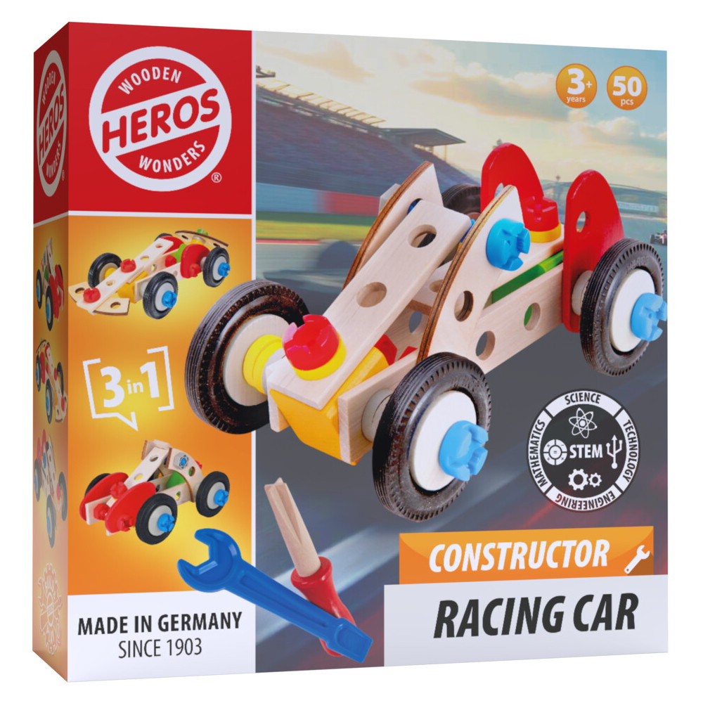 Wooden Wonders - Constructor Racing Car 50 delar