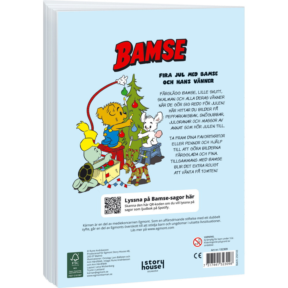 Målarbok Bamse Jul på kullarna