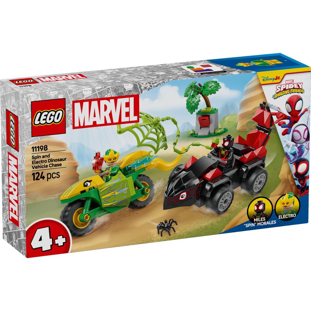 LEGO Marvel - Spins och Electros jakt med dinosauriefordon