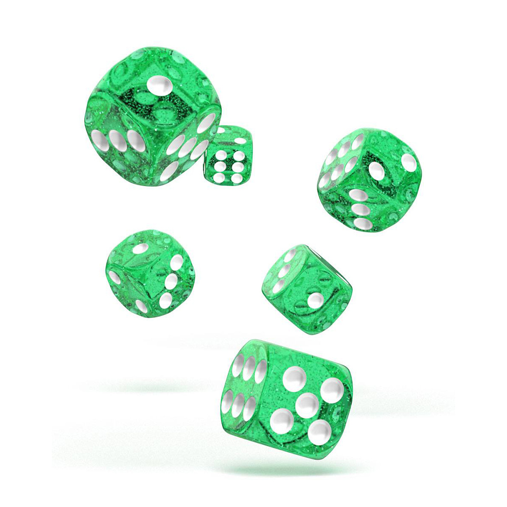 Oakie Doakie Dice D6 Dice 16 mm Speckled - Green 12 pack