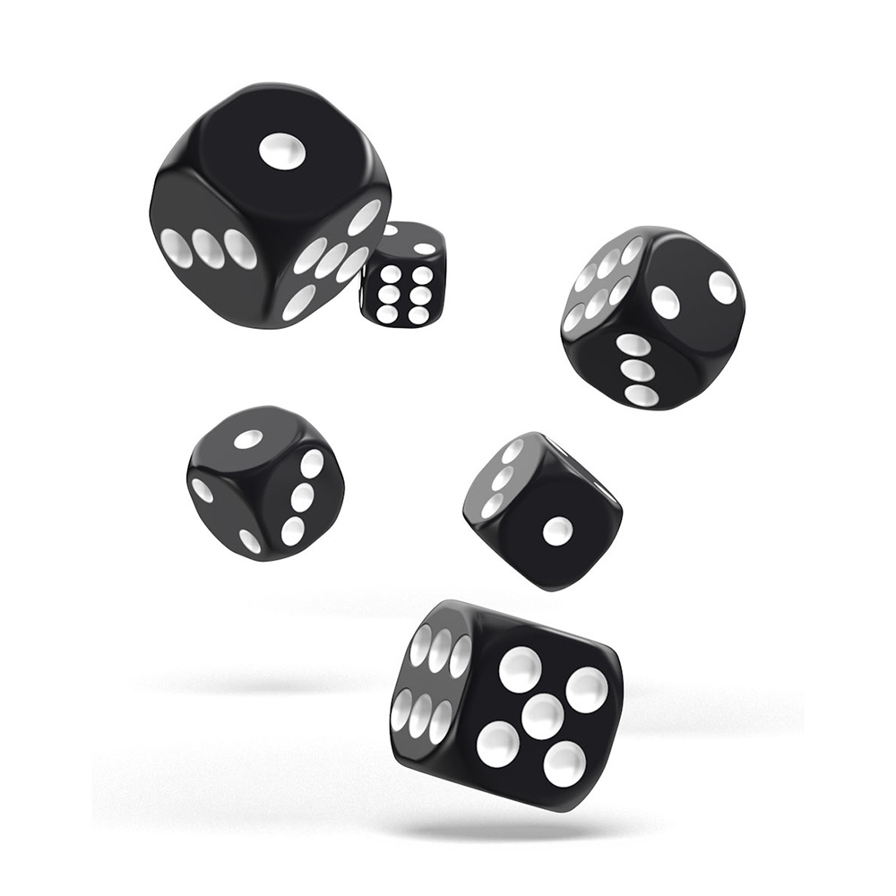 Oakie Doakie Dice D6 Dice 16 mm Solid - Black 12 pack