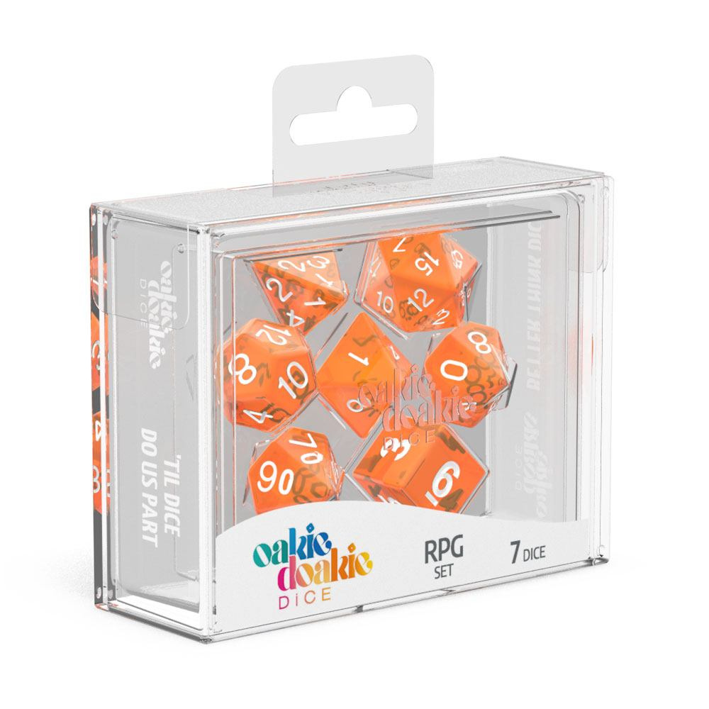 Oakie Doakie Dice RPG Set Translucent - Orange 7 pack