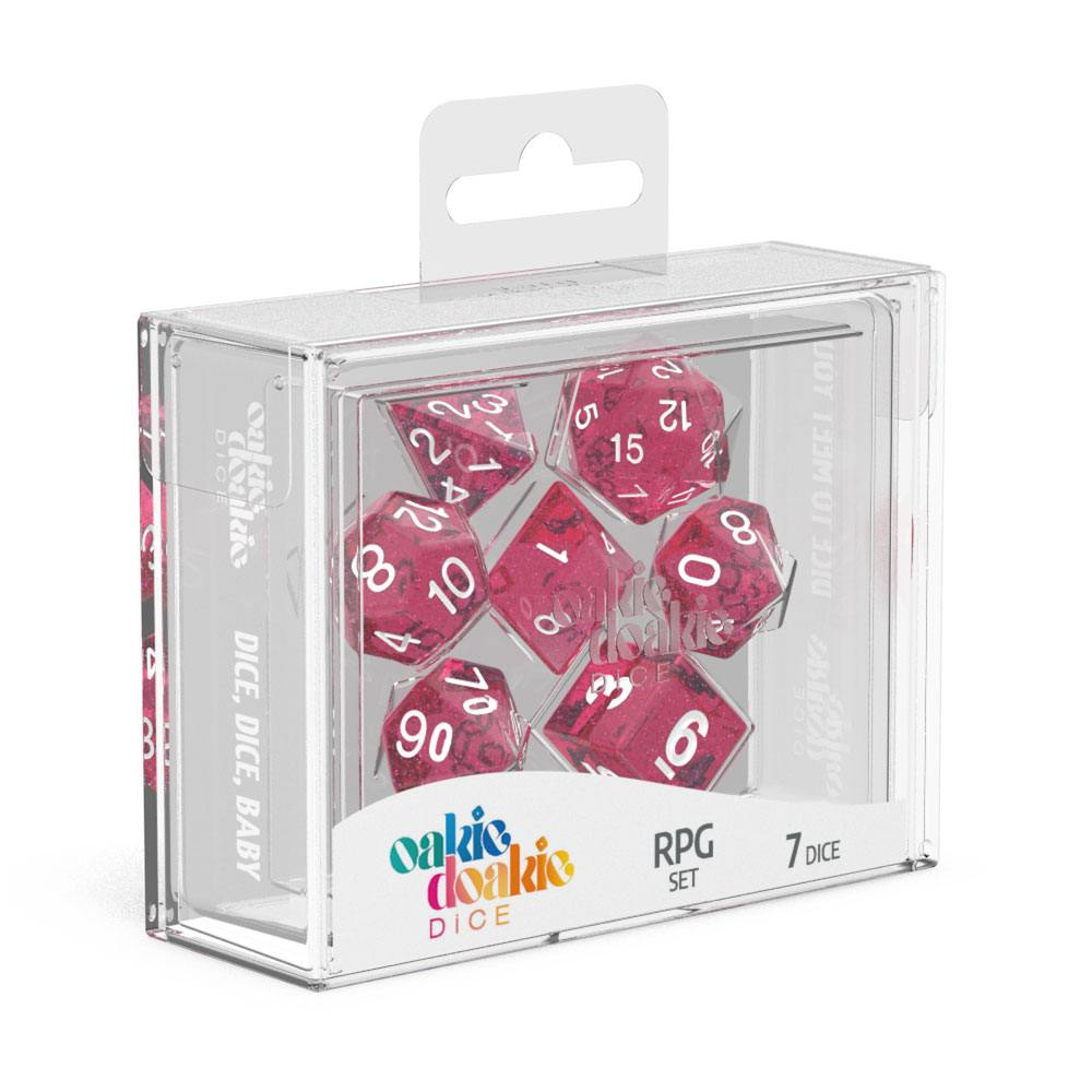 Oakie Doakie Dice RPG Set Speckled - Pink 7 pack
