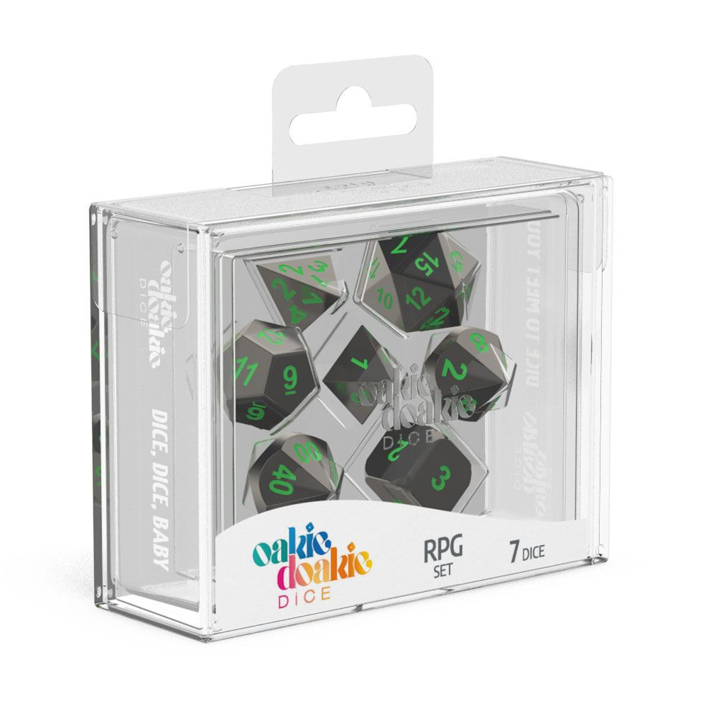 Oakie Doakie Dice RPG Set Metal Dice - Matrix 7 pack