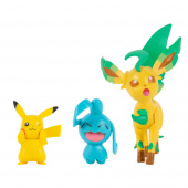 Pokémon Stridsfigur 3-Pack Pikachu, Wyanaut, Leafe Pokémon Stridsfigur 3-Pack Pikachu, Wyanaut, Leafe