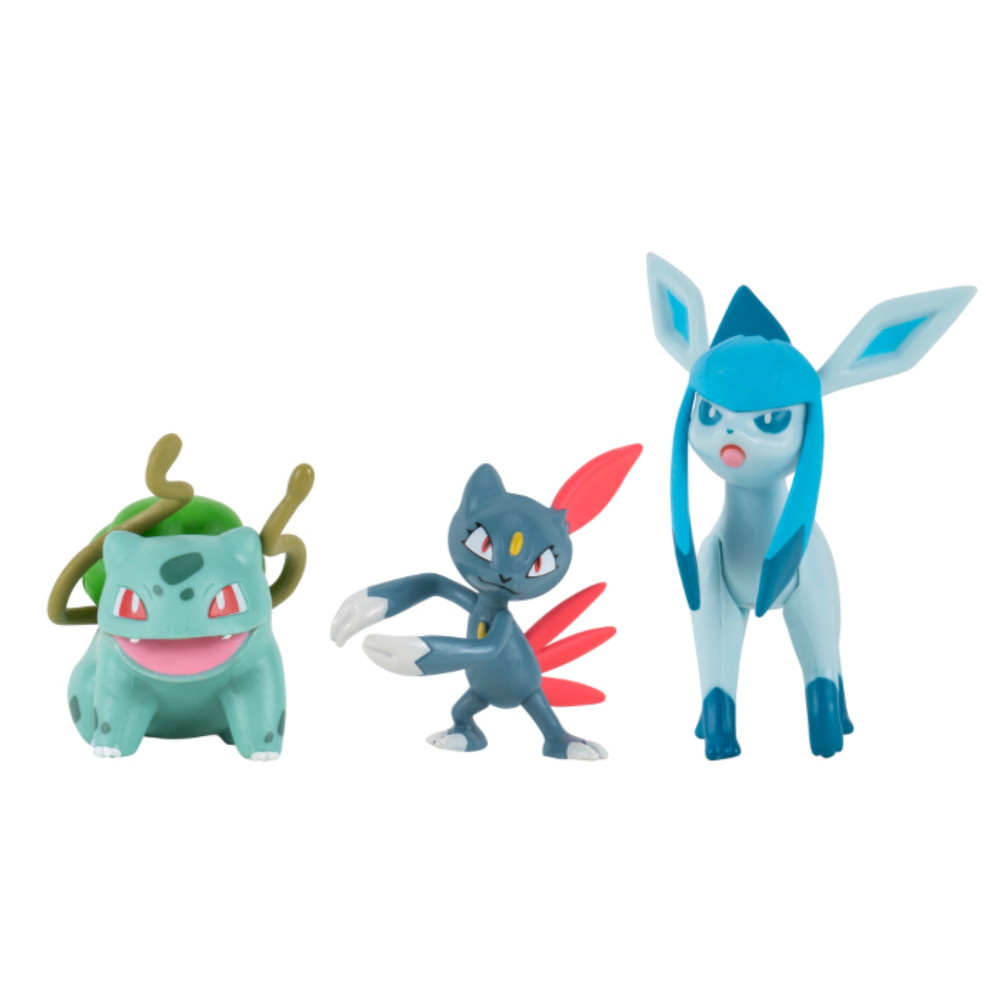 Pokémon Stridsfigur 3-Pack Bulbasaur, Sneasil, Glaceon