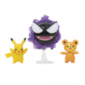 Pokémon Stridsfigur 3-Pack Pikachu, Teddiursa, Gastly Pokémon Stridsfigur 3-Pack Pikachu, Teddiursa, Gastly