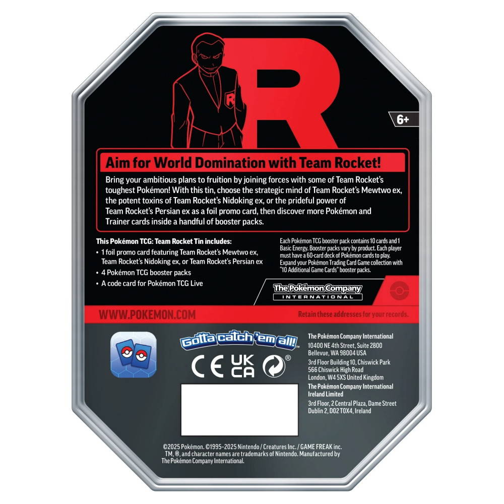 Pokémon TCG: Team Rocket Tin - Mewtwo ex