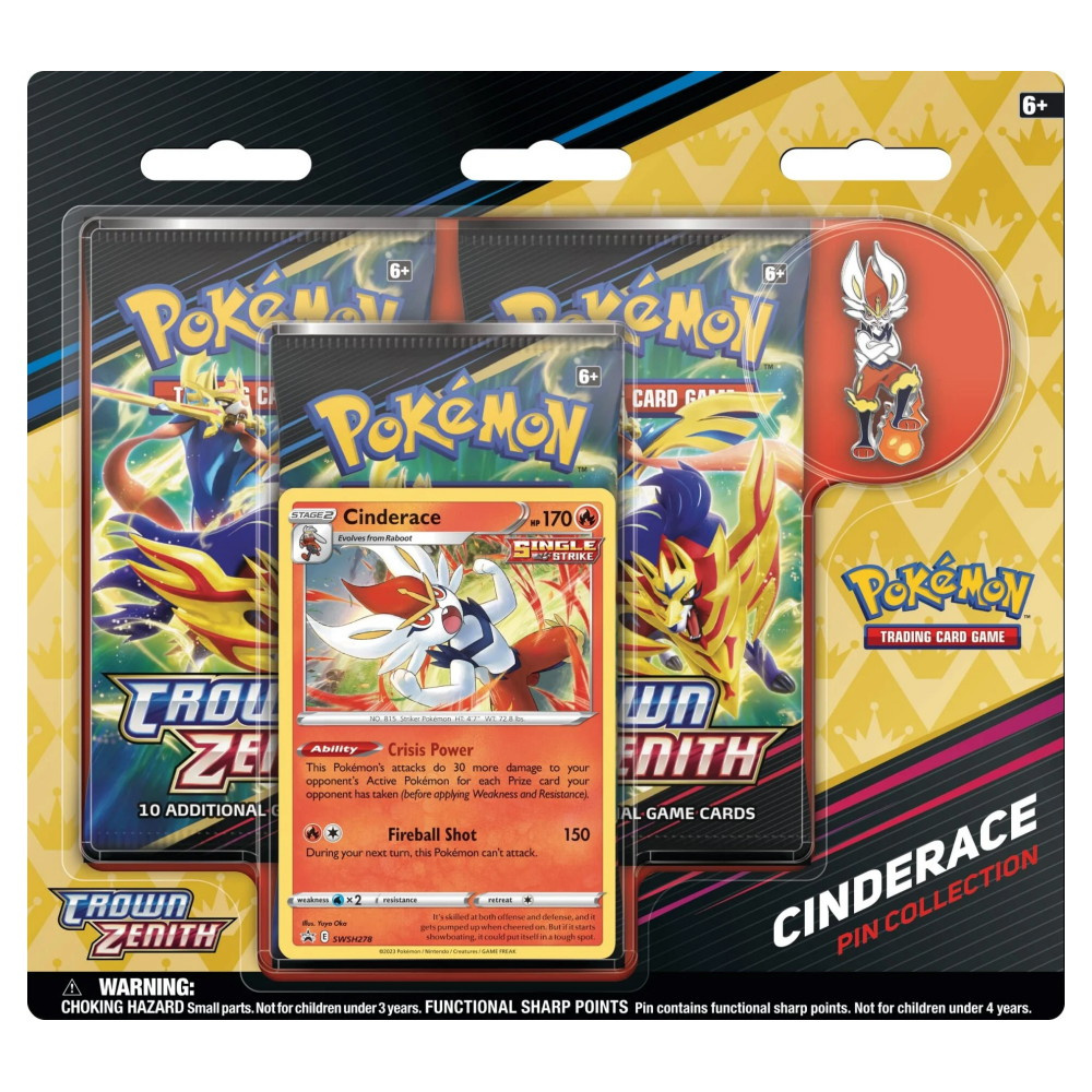 Pokémon TCG: Crown Zenith - Cinderace Pin Collection