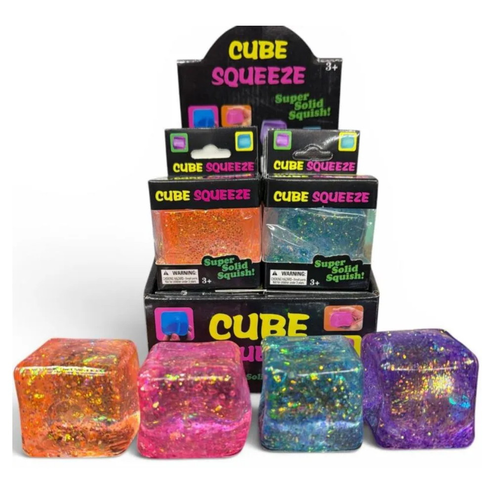 Cube Squeeze Ball Glitter 6 cm