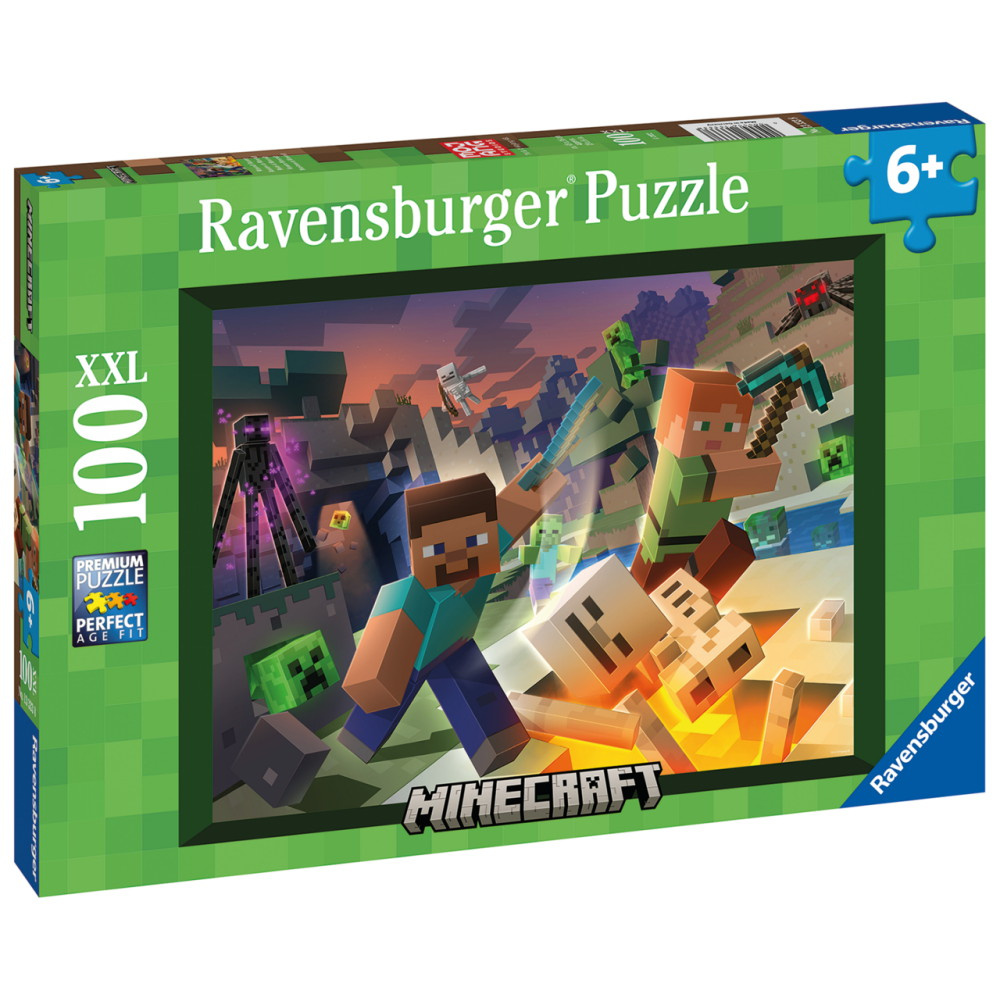 SKADAT Ravensburger Pussel: Monster Minecraft XXL 100 Bitar