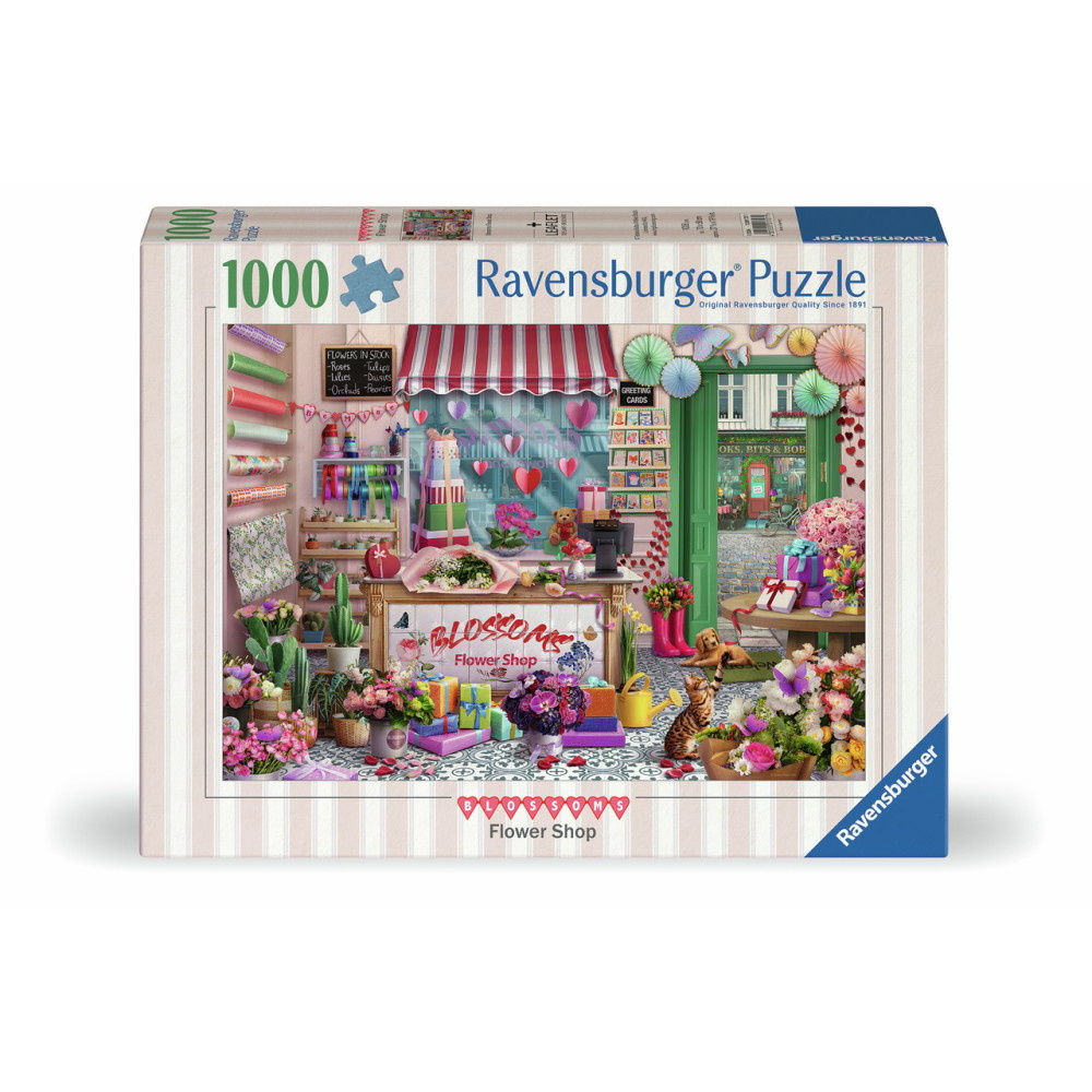 SKADAT Ravensburger Pussel: Blossoms Flower Shop 1000 Bitar