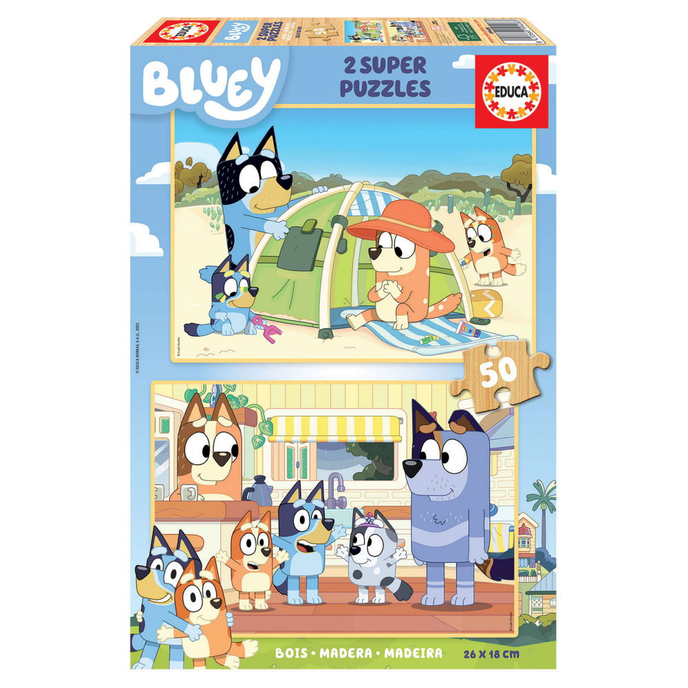 SKADAT Educa Pussel: Bluey 2 x 50 Bitar