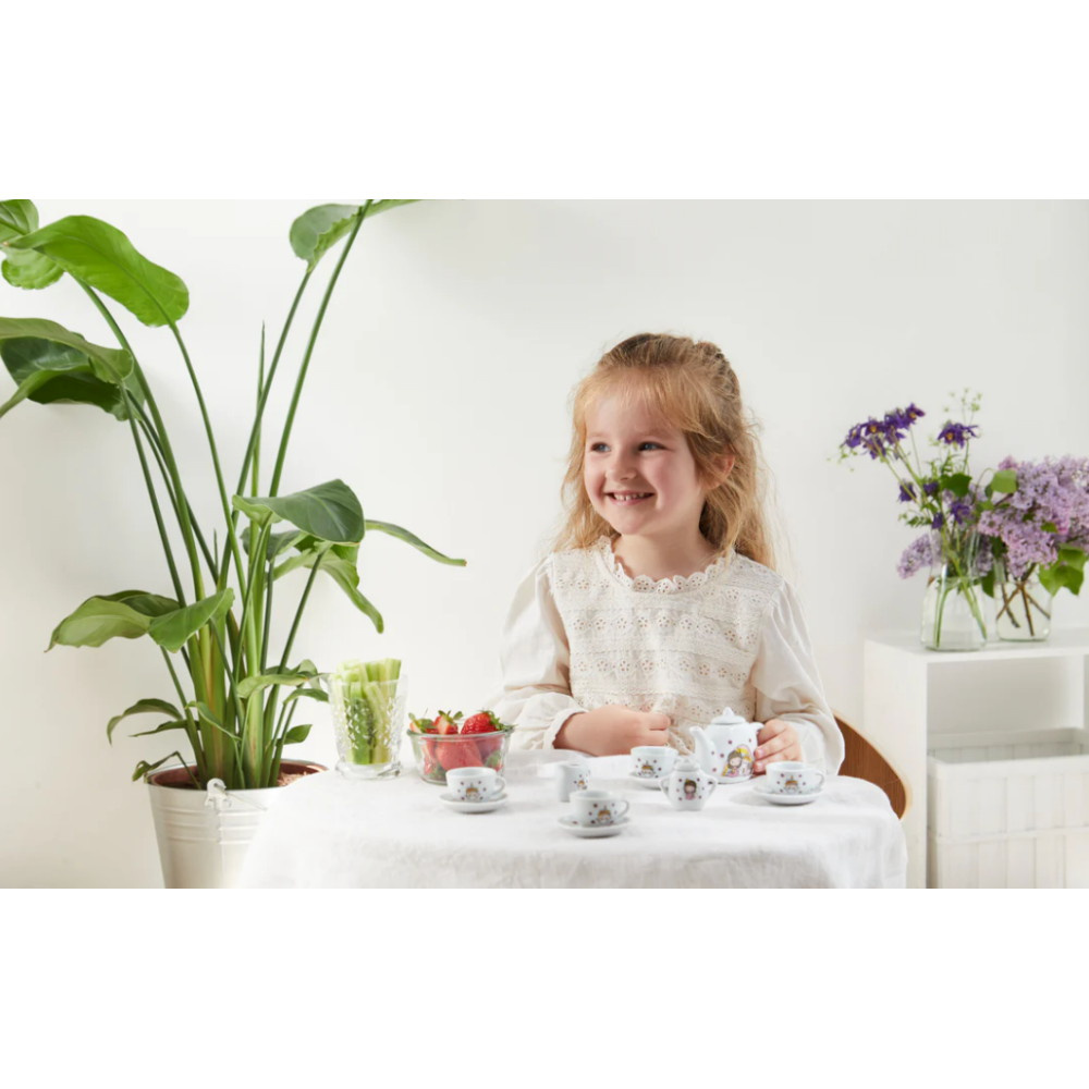 SKADAT Tebjudningsset i porslin