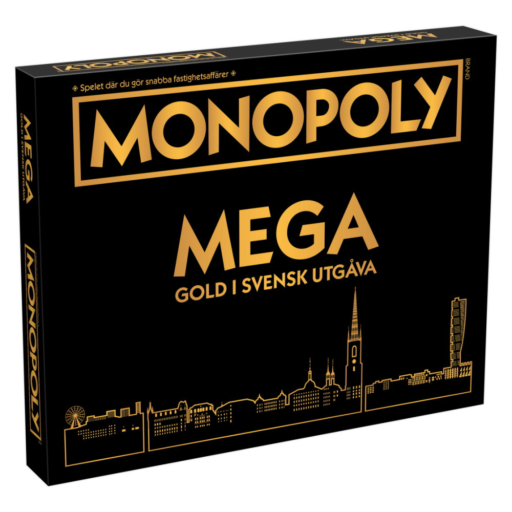 SKADAT Monopoly Mega Gold i Svensk Utgåva