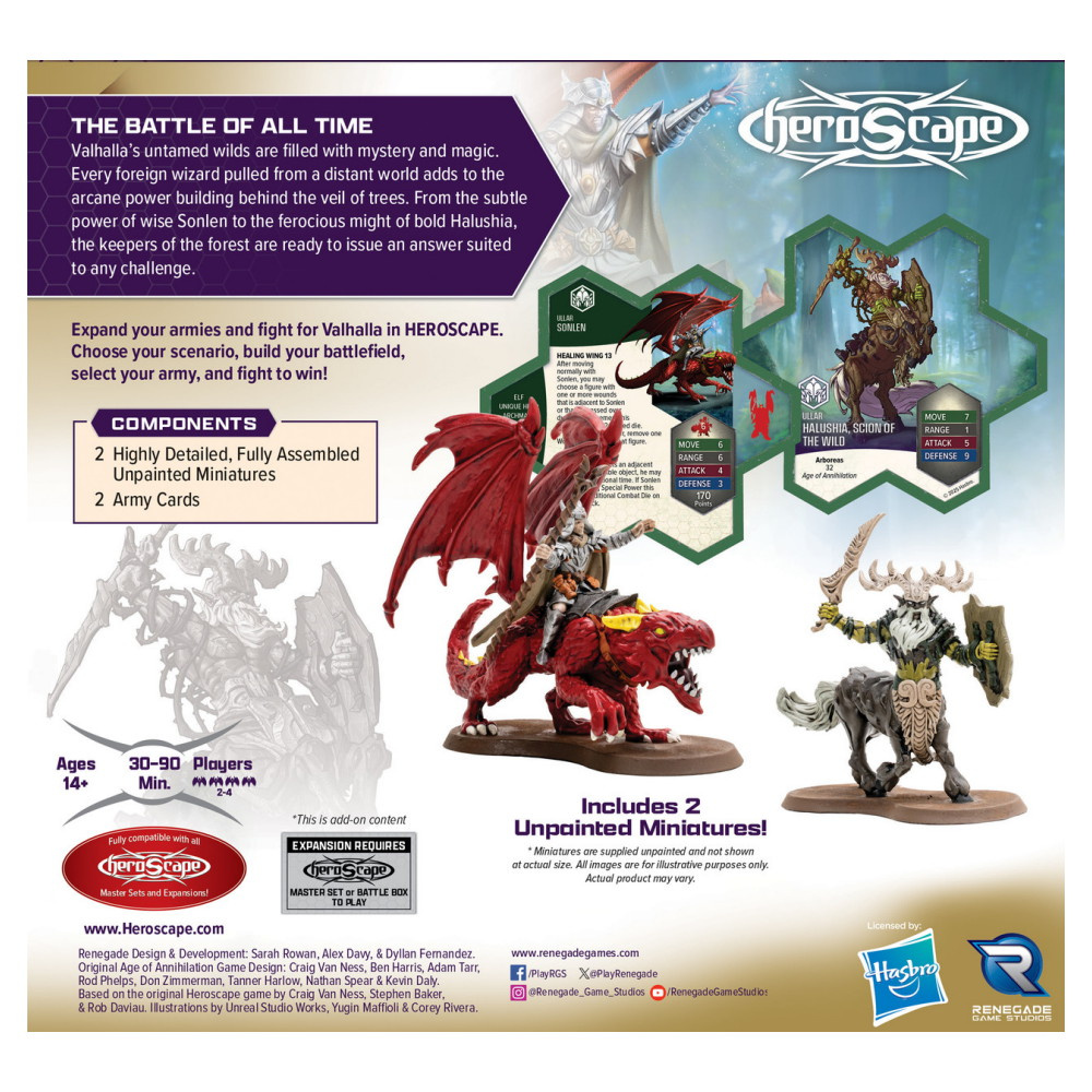 Heroscape: Rising Tide: Sonlen & Halushia, Scion of the Wild Army Expansion