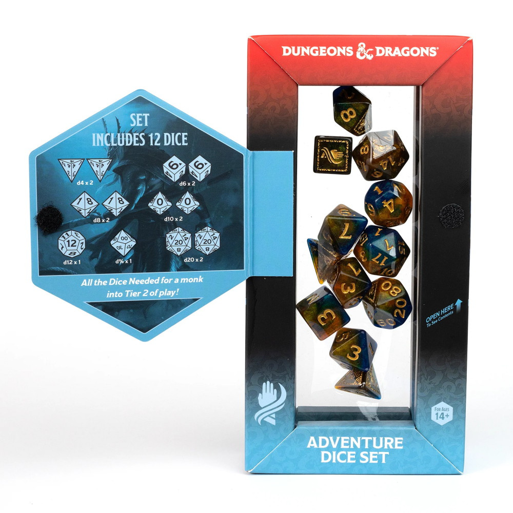 Dungeons & Dragons: Adventure Dice Set - Monk Blue/Gold