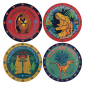 Jurassic Park Printed Metal Drinks Coasters Jurassic Park Printed Metal Drinks Coasters